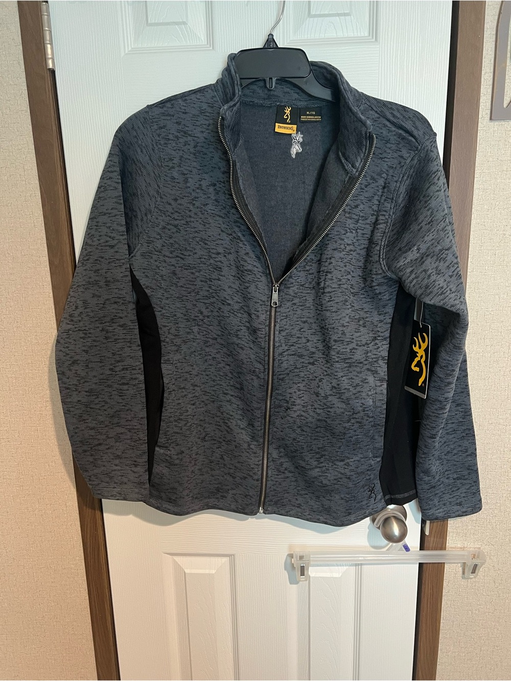 Browning Gray Heather Zip-Up Jacket with Black Trim